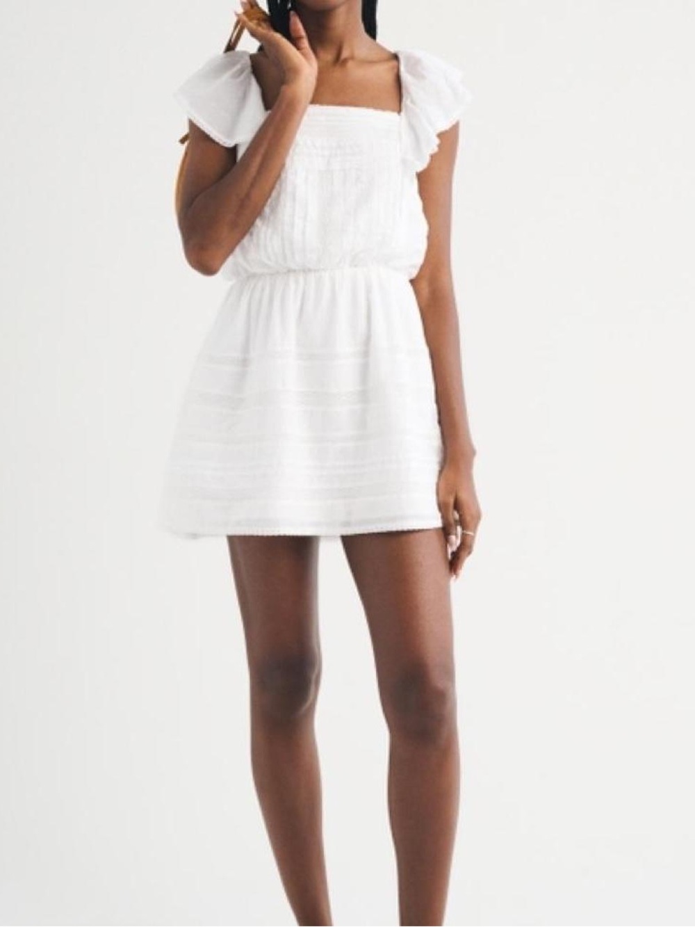 Abercrombie White Ruffle Strap Mini Dress